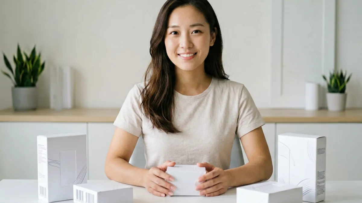 小欣奈在糖心平台发布的首期开箱式互动视频封面，展示人物出镜与字幕特写
