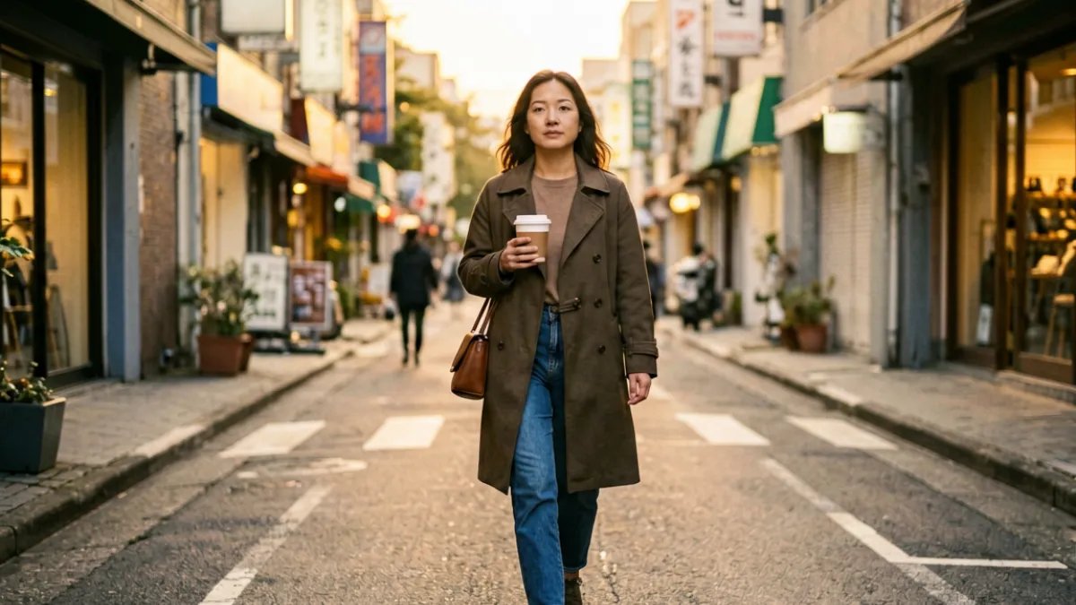 小欣奈糖心日常vlog系列中一期清晨外出拍摄的街景与人物互动画面